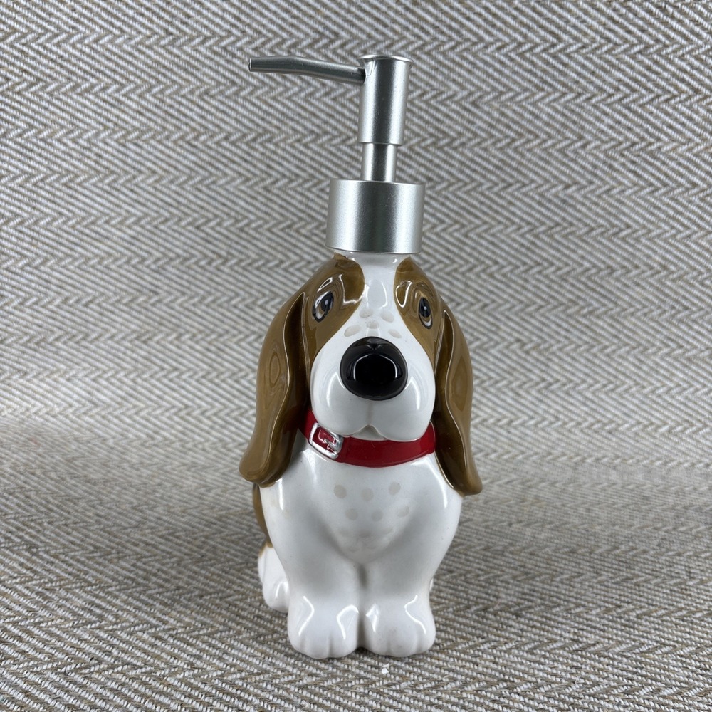 Pioneer Woman Charlie Basset Hound Dog Pump Liquid Hand Soap Lotion Dispenser 8"